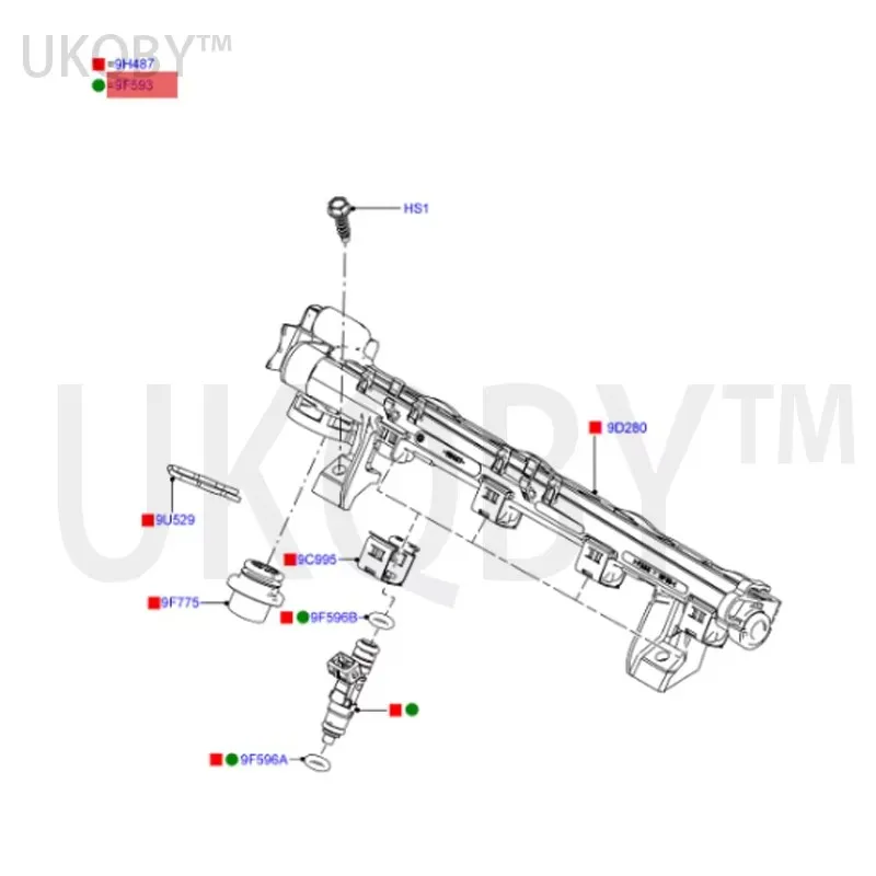 تطبيق 13 Wi ng ed Be au fo rt Ru هو 1.5 حاقن الوقود D5BG9F593AA D5BZ-9F593-A