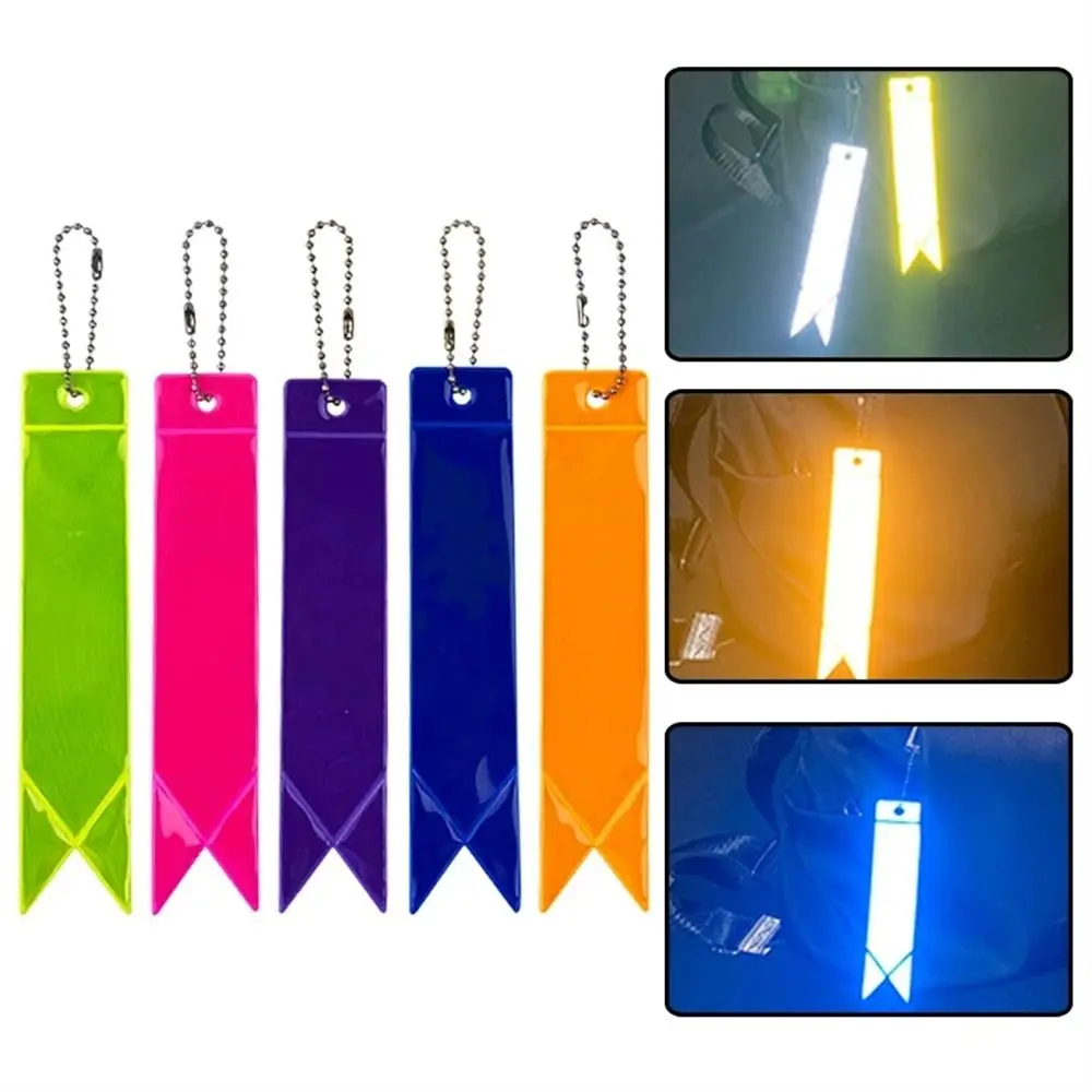 Reflective Keychains Safety Protection Bag Pendant Car Keyrings Auto Decoration Ornament Night Traffic Safety Marker Accessories