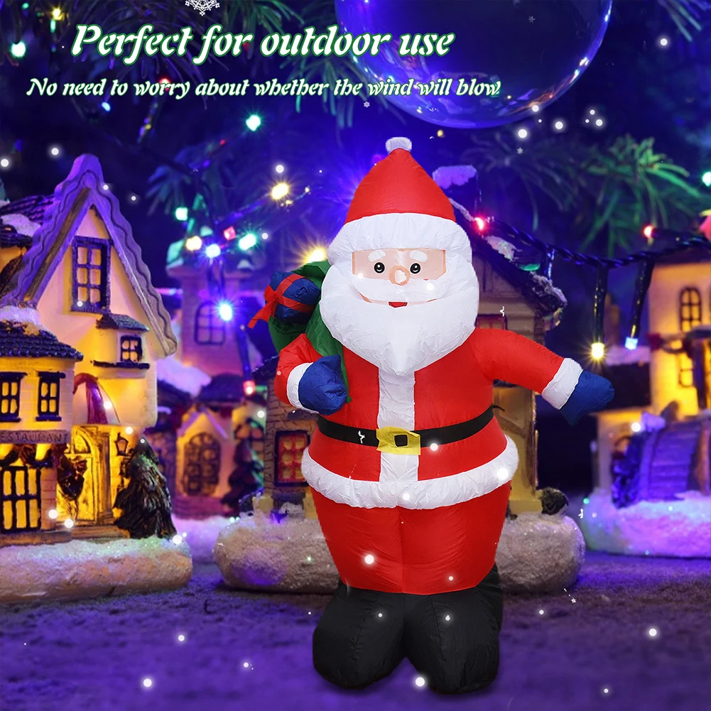 Christmas Inflatable Santa Claus Outdoor Decoration for Yard, Weatherproof Vacation Holiday Party Decor for Xmas Garden Lawn