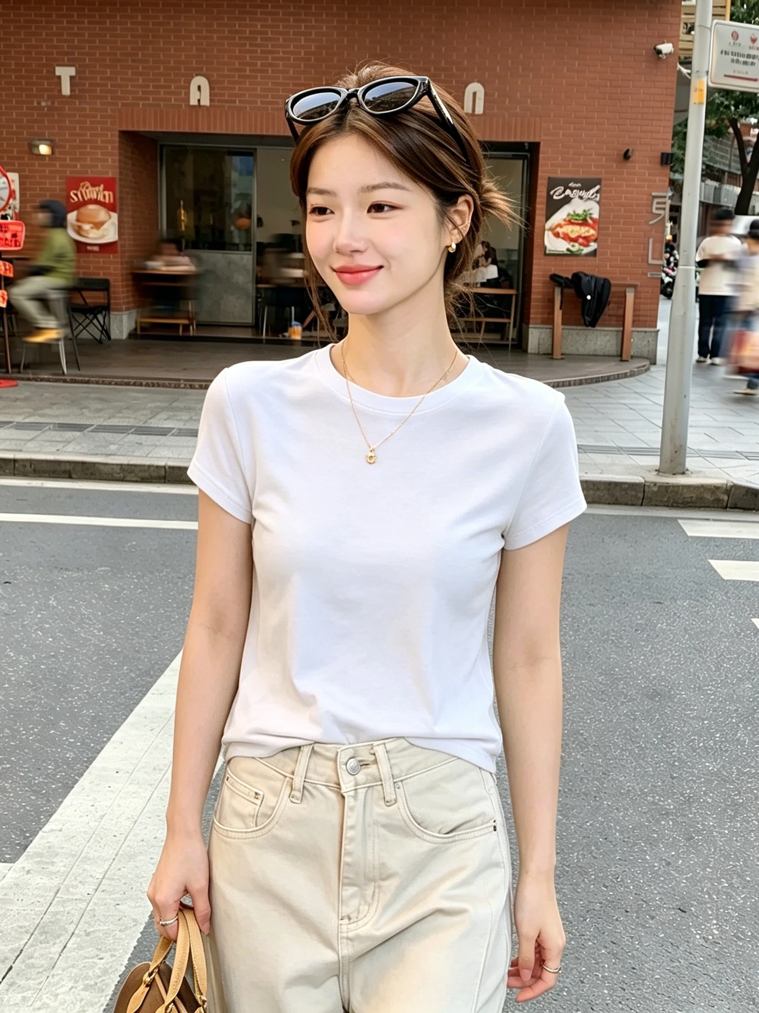 Summer 2026 Women's Slim Fit Short Sleeve T-Shirt Beautiful Back Hollow out Design Casual Style round Neck Short Length Top