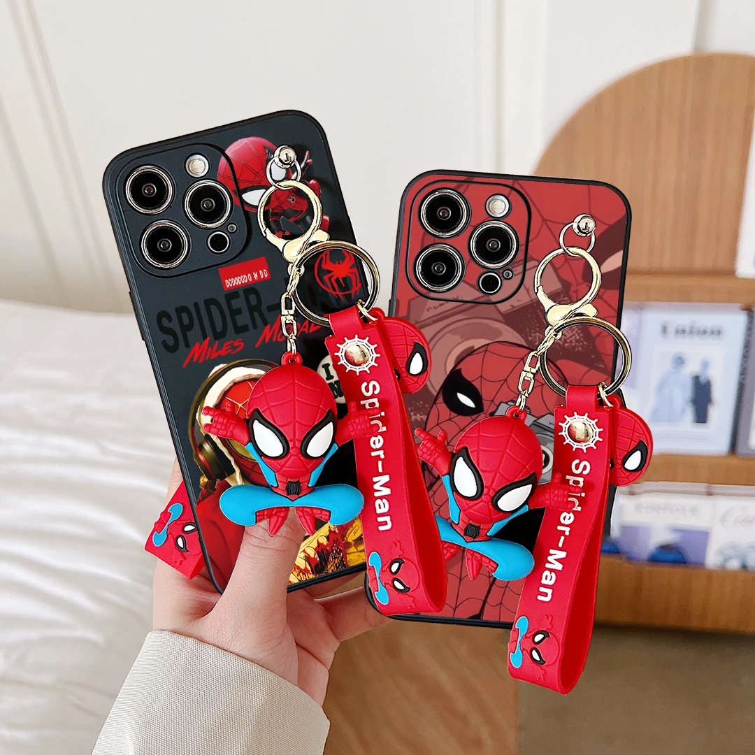 For Motorola Moto X30 G31 41 51 71 60 50 30 E20 30 40 7 Edge 20 G Power Style Photo Spiderman Case With Keychain