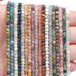 2.5-3mm Faceted Square Cube Beads Natural Sunstone Africa Turquoise Labradorite Loose Beads for Jewelry Making Diy Accessories