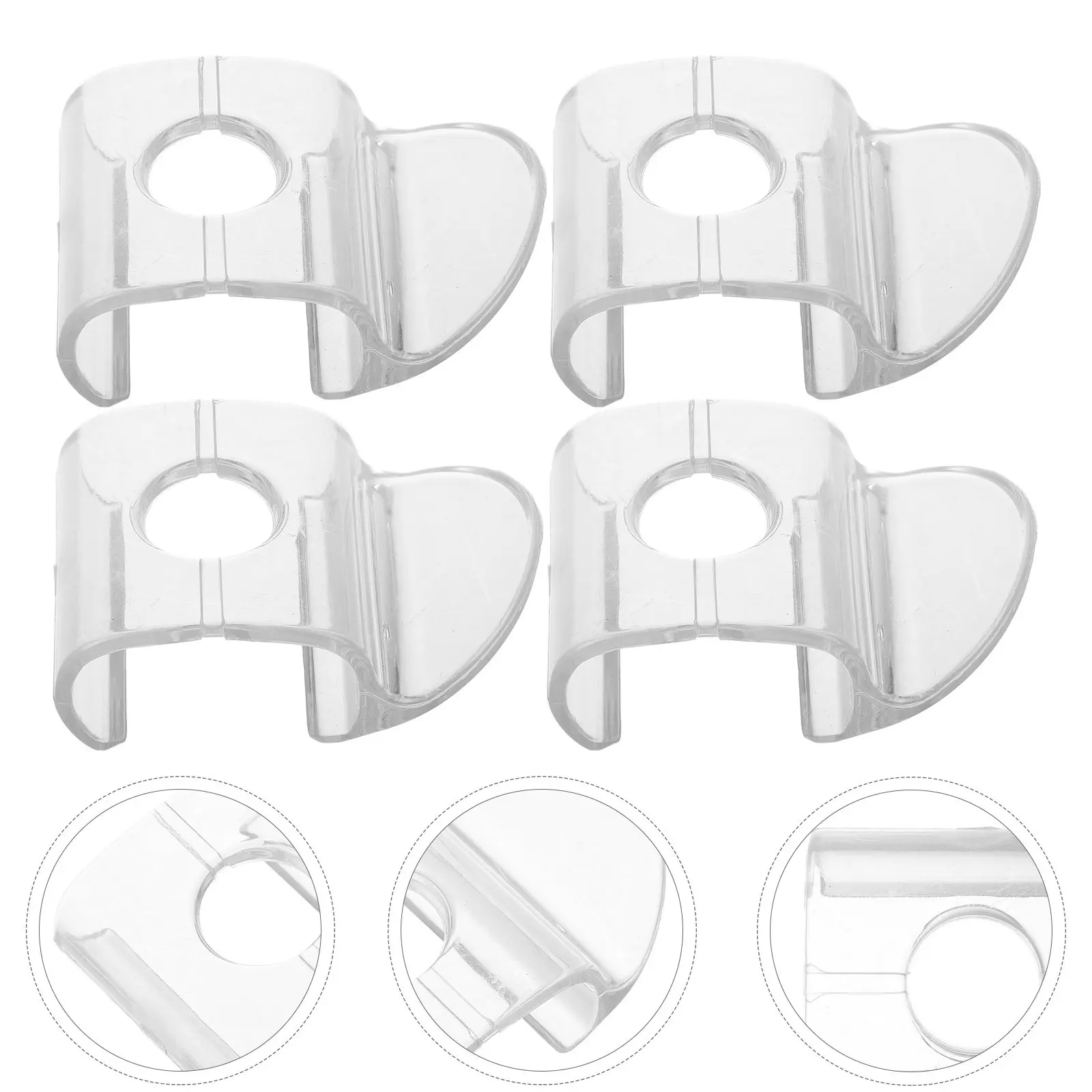 4Pcs Cordless Blind Handles for Pleated Bottom Rail Lift Pull Clamps Transparent PVC Safety Handles for