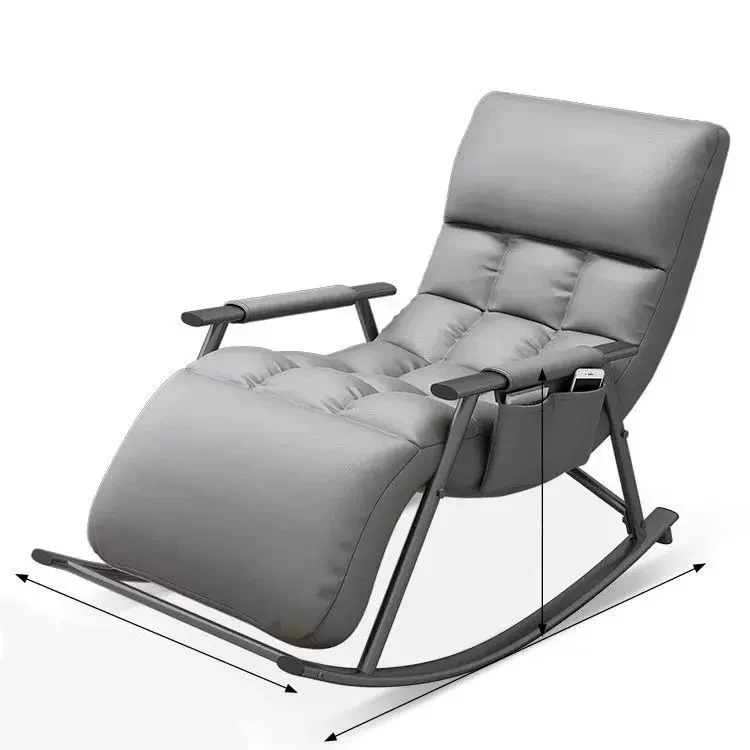 Luxury  Modern Rocking Chair for Adults Bed Sofa Relax Lazy Magical Folding Reclining Living Room Steel Frame Single Padded