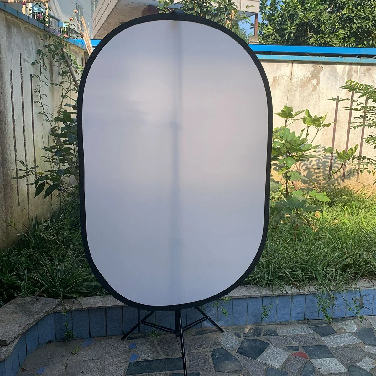 TENWISH 100*150cm / 200*150cm 2in1 Collapsible Chromakey Background Studio Green Screen Oval Reflector Solid White Backdrops