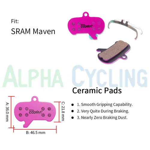 Imagen 2 del producto 4 pares de pastillas de freno de disco de bicicleta de cerámica para pinza SRAM Maven todas las series, clase Elite