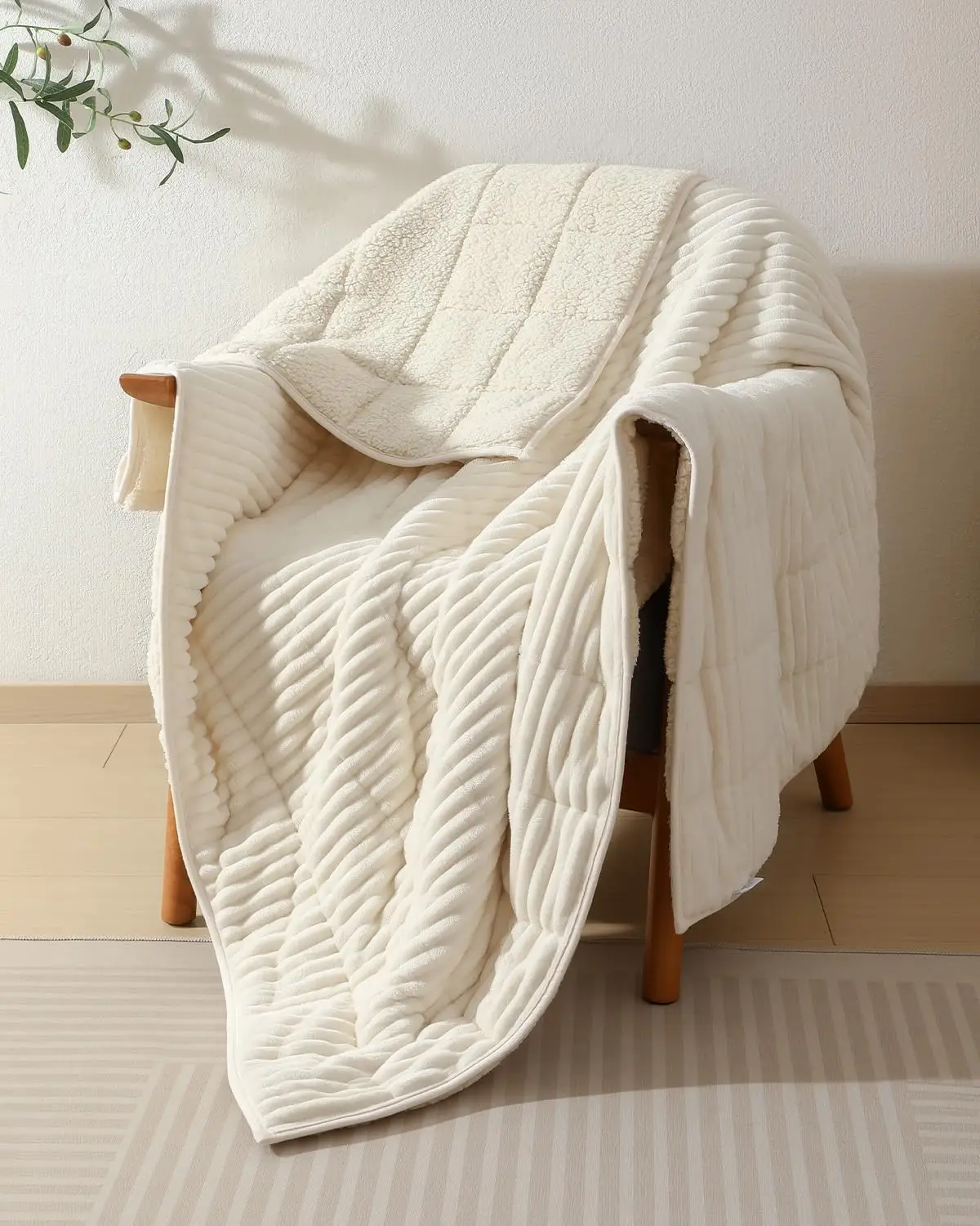 

Утяжеленное одеяло размера «Queen» (9 кг) с двусторонним флисом и шерпой для глубокого сна и тепла