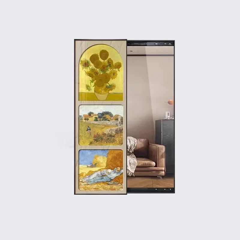 

Entry door full-length mirror hidden sliding mirror decorative painting living room entrance bedroom full-length mirror