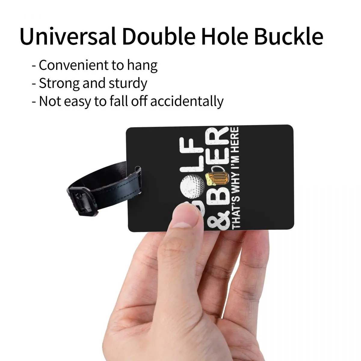 Funny Golf And Beer Quote Luggage Tag for Suitcases Privacy Cover Name ID Card