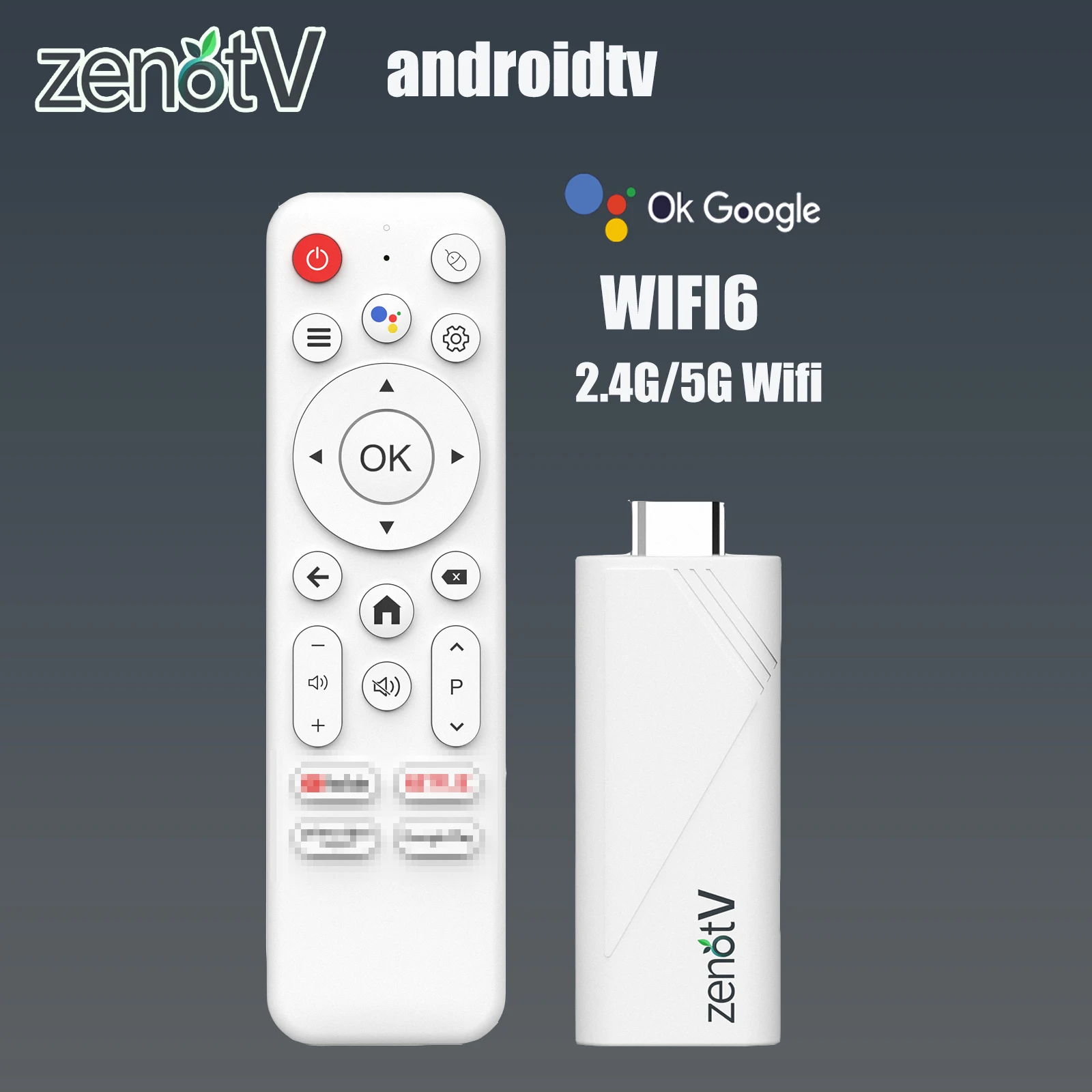 

ZENOTV Android TV Stick Allwinner H313 Четырехъядерный 4K Видео Wi-Fi6 BT Голосовой помощник Дистанционный медиаплеер Smart TV Box