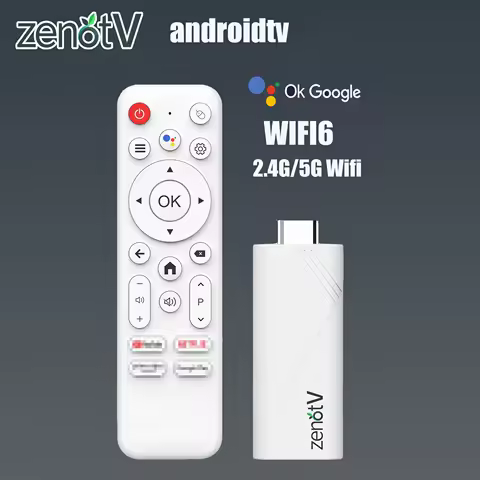 ZENOTV Android TV Stick Allwinner H313 Quad Core 4K Video Wifi6 BT Voice Assistant Remote Media Player Smart TV Box