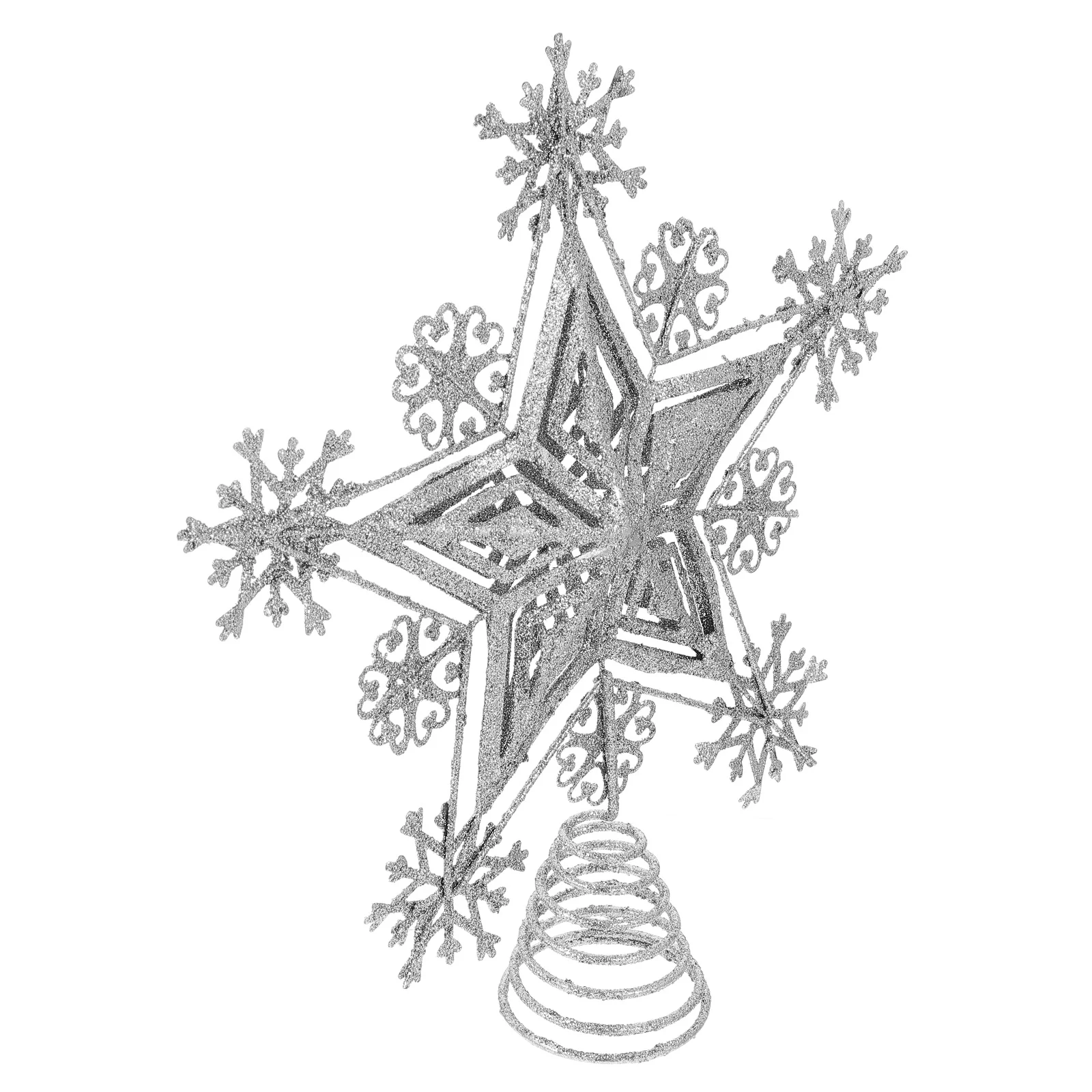 

1pc Xmas Tree Topper Decor Star-Shaped Iron Treetop Star For Home Party Supply Xmas Scene Layout Prop Christmas