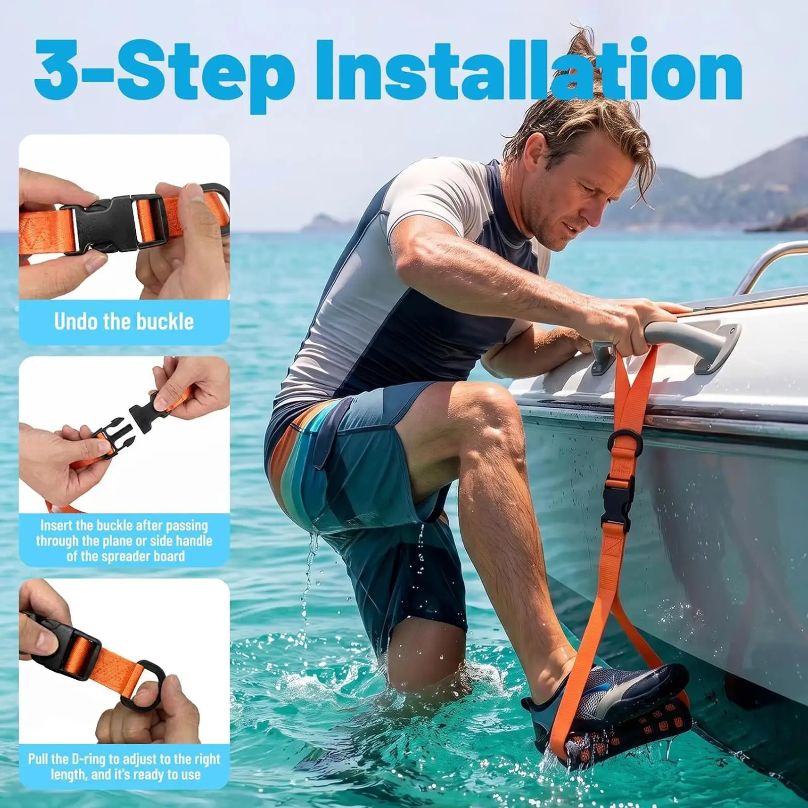 Boarding Stirrup Anti-Slip Standing Assistant Rope Kayak Gear Paddleboard Safety Stirrup For Men Women Beginner Professional