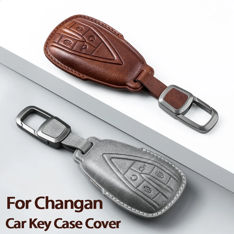 

Leather Car Key Case Cover Fob For Changan CS35 PLUS CS75 PLUS CS55 PLUS Eado UNI-T Oushang X5 X7 EV 2019 2020