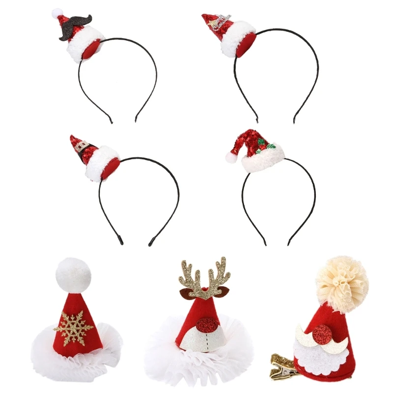 Christmas Headband Santa Hat Headband Holiday Headbands Christmas Party Costume Accessories Christmas Headwear