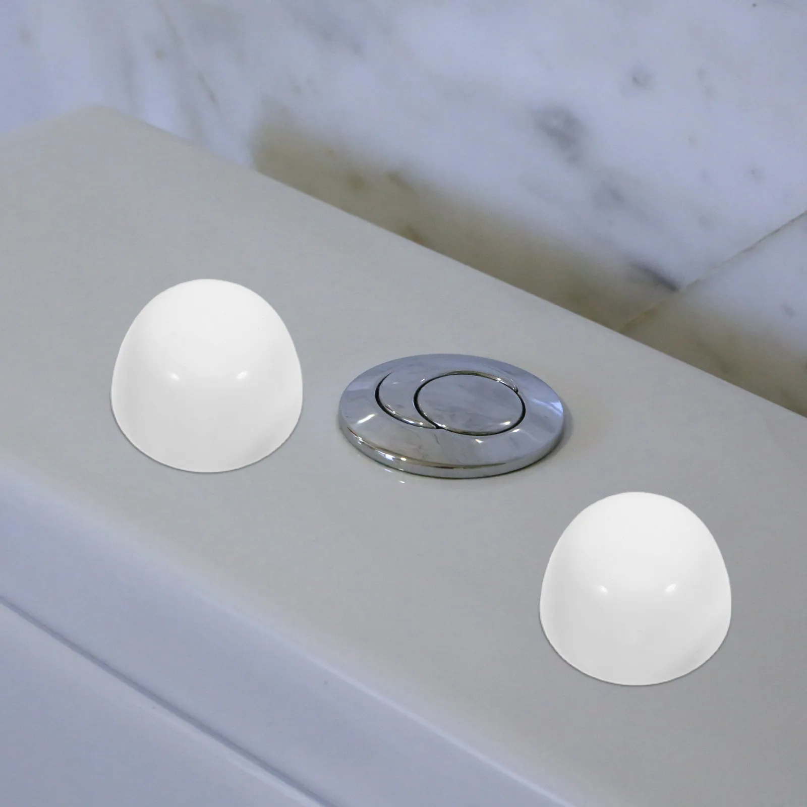 Toilet Floor Bolts and Caps for Maintenance Workers to Keep Toilets Stable, Universal Two-Set Kit, White Plastic and Metal