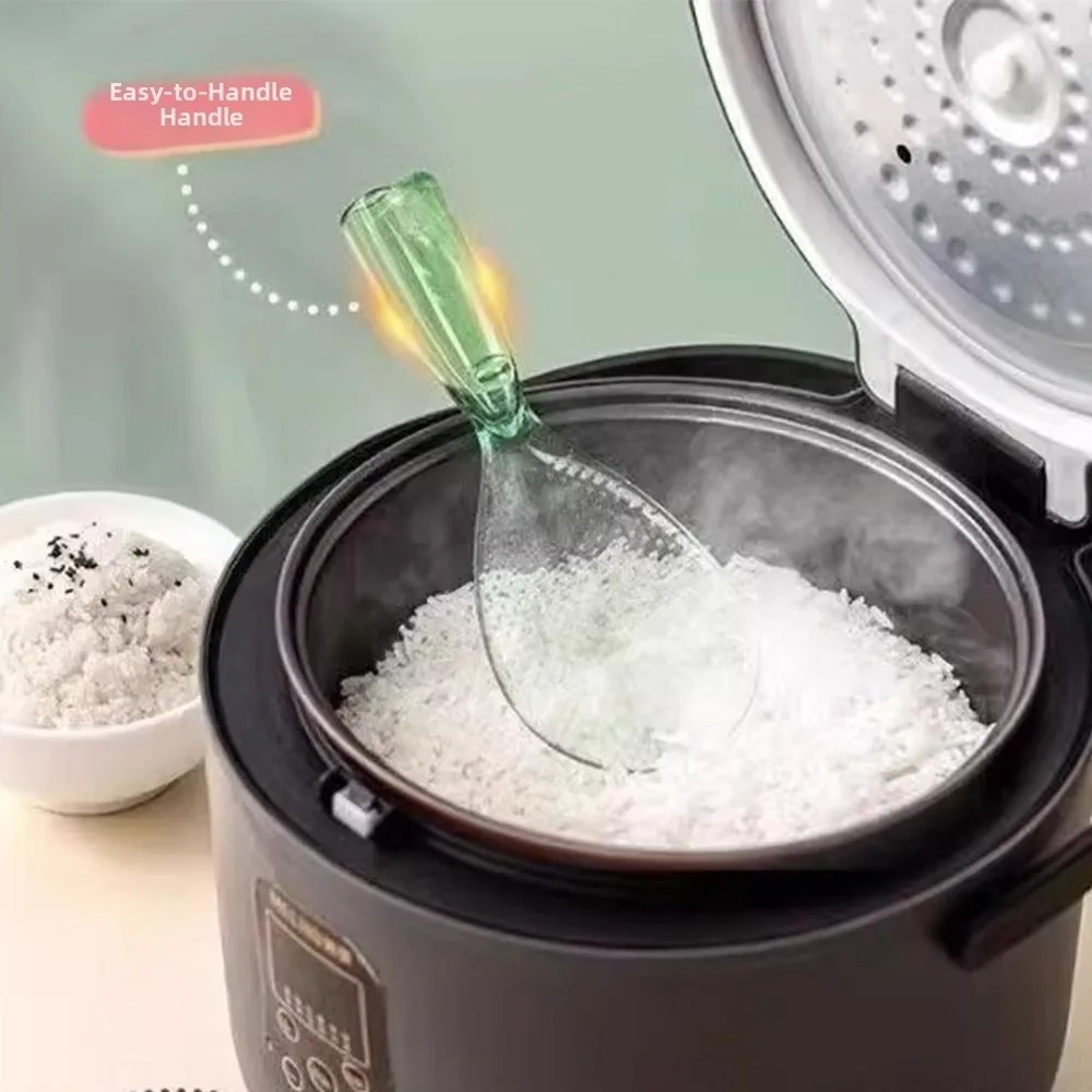 New Plastic Rice Paddle Heat Resistant Thickened Rice Spoon Nonstick Surface Textured Rice Cooker Spoon Home Cooking