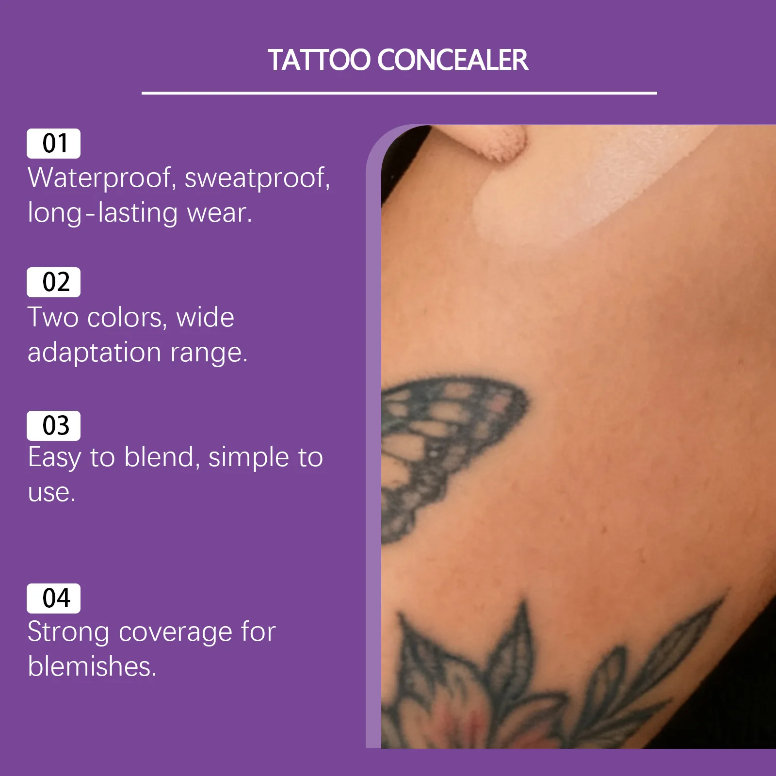 مجموعة كونسيلر للوشم، غطاء مكياج وشم للجسم محمول يوميًا بلونين #2