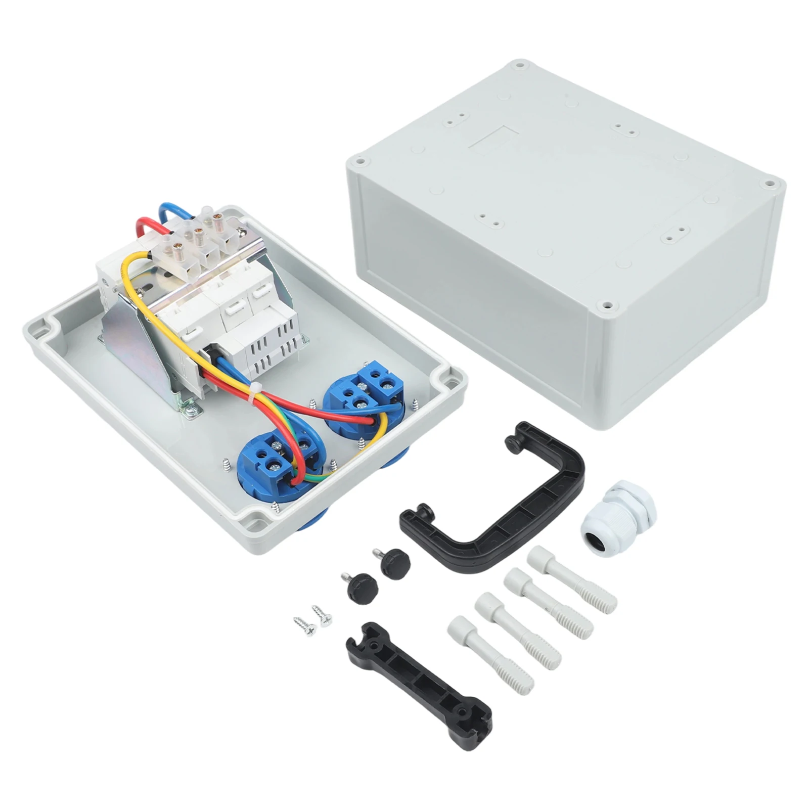 Switch Socket Box Portable Switch 141*102*197mm 2P 32A ABS European Socket Fully Featured Gray Switch Socket Box