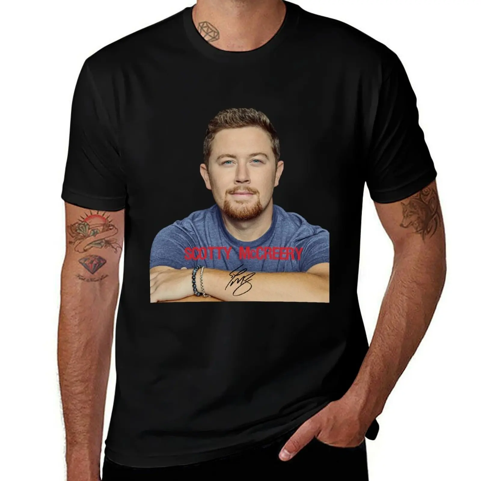 

Scotty with Signature T-Shirt man t shirts for men casual funny t shirts cotton cotton tshirt 100% T-Shirt