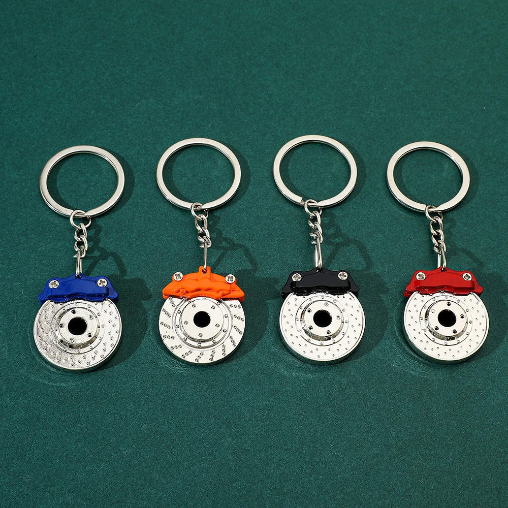 Fashion Trend Car Brake Pad Keychain Creative Brake Disc Wheel Hub Metal Keychain Pendant Give Friend Gift