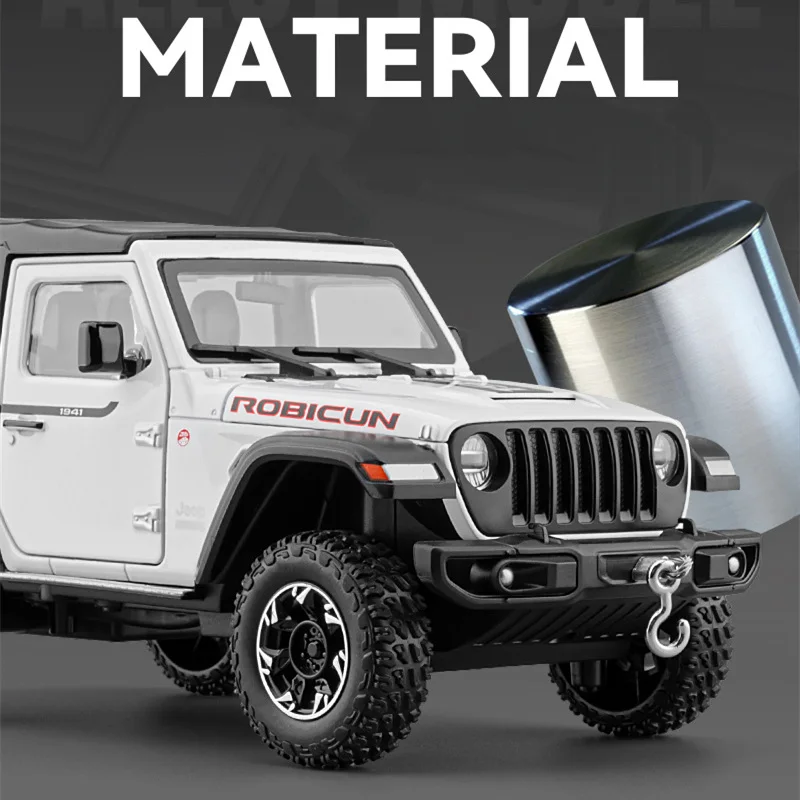 1:24 Jeeps Wrangler Rubicon Legering Model Auto Diecasts Metalen Terreinwagens Auto Model Simulatie Geluid en Licht Kinderen speelgoed Gift