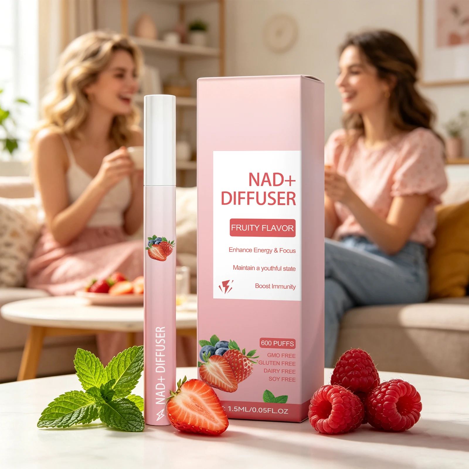 Herbal Energy Stick NAD+ Diffuser Enhance Focus Boost Immunity Clear Breathing Berry Air Freshener Pen Personal Care Energy Bar