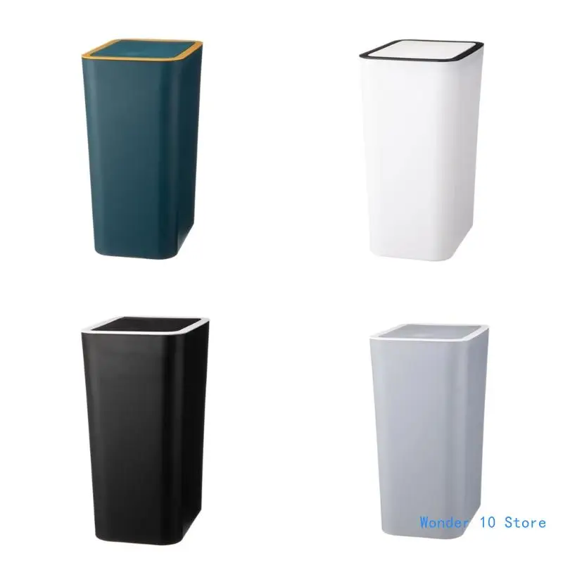 

Plastic Push Top Waste Bin for Home and Office Use Durability Trash Can Waste Bin with Easy Press Lid for Any Room