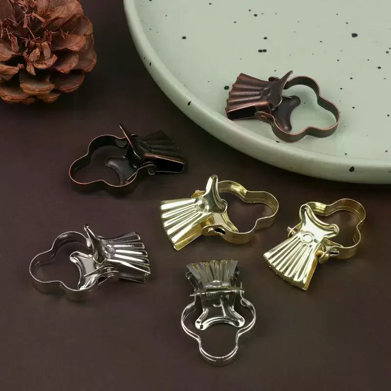 10 шт. миниатюрных металлических крючков-зажимов, многофункциональные бытовые зажимы для штор и гирлянд, прочные и долговечные зажимы для оконных штор