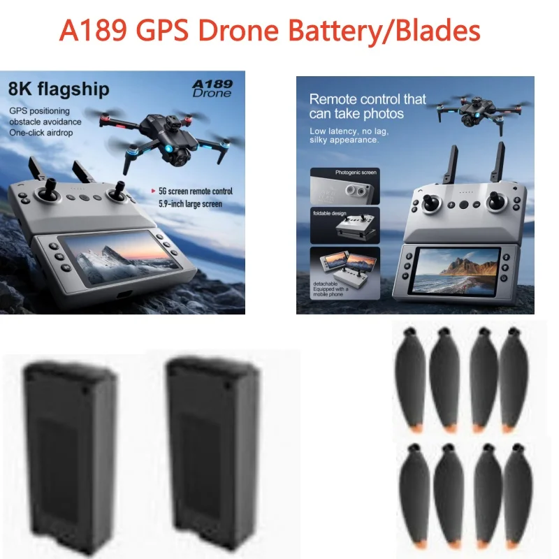 A189 GPS Drone Blades 3.7V 2700MAH Battery For A189 Screen Drone A189 GPS Screen Drone Battery Blades Dron Battery accessory