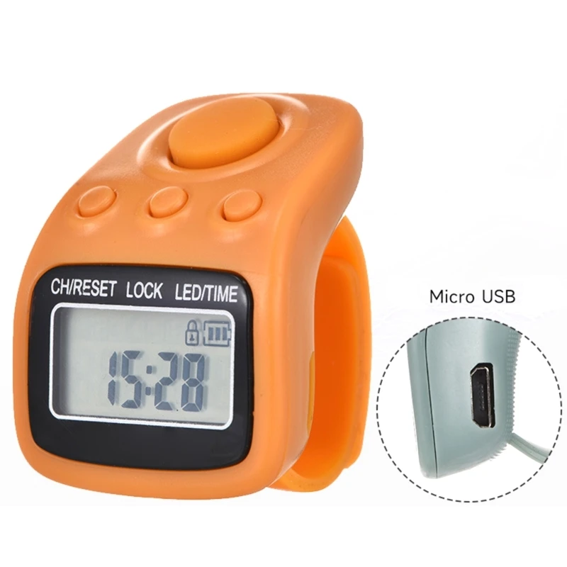 Hand Tally Counter 6 Digit Finger Counter Clickers Rechargeable Lap Counter Handheld Number Clicks Counter