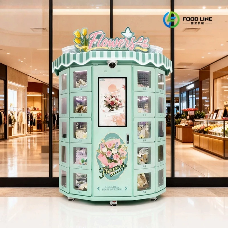 Fresh Flower Vending Machine, Temperature Controlled Module, Touch Screen Vending Device for Floral Business Operation Custom