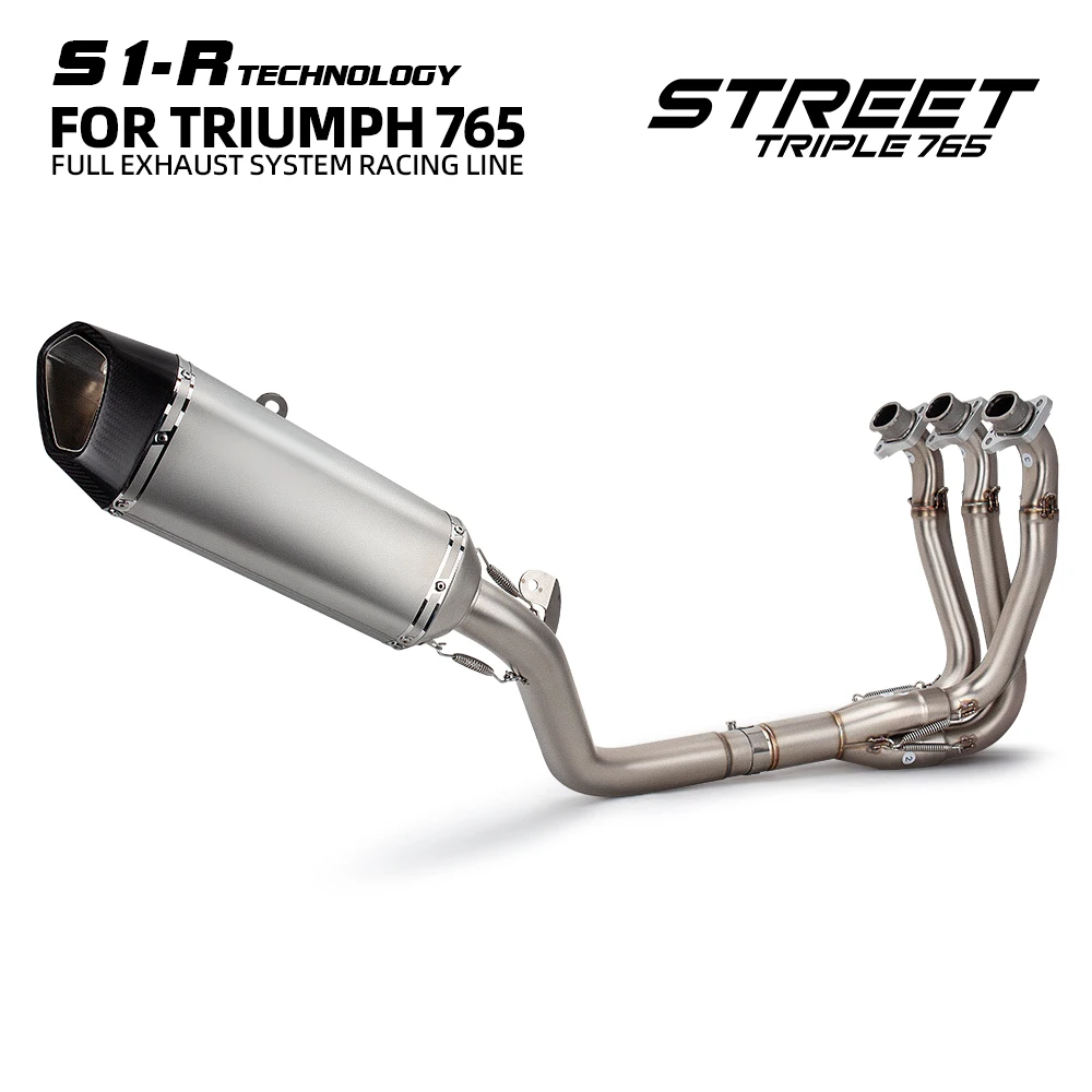 

Motorcycle Exhaust System For Triumph Street Triple 765 765R 765S 765RS 2017-2026 Moto exhaust front tube street bike muffler