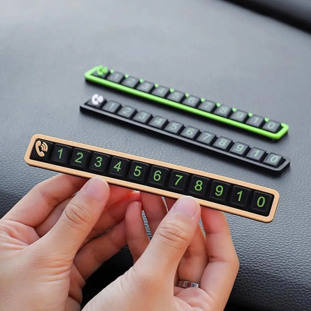 Car Temporary Parking Card Phone Number Plate Stop Sign Interior Accessories
