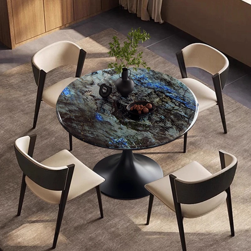 

Light luxury crystal small round table for meeting and negotiating tables, chairs, balconies, leisure home dining tables