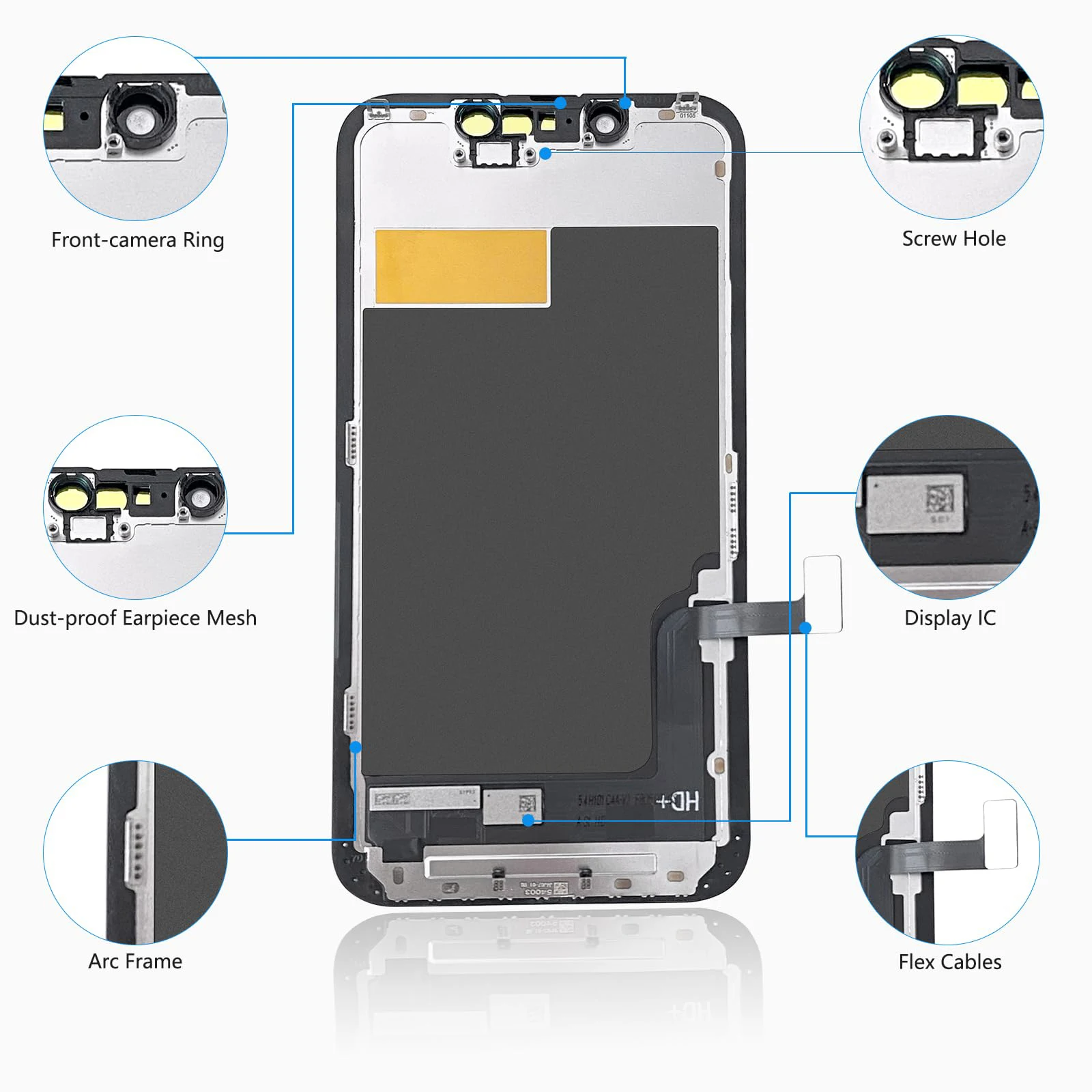 Screen Replacement for iPhone 13 mini 5.4-inch LCD Touchscreen Digitizer Assembly with Tools, Screen Protector & Adhesive