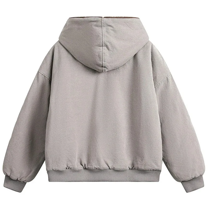 جواكت شتوية للرجال معاطف باركاس دافئة سميكة من القطيفة سترات مبطنة كبيرة الحجم ملابس خروج هاراجوكو هيب هوب ملابس خارجية #4