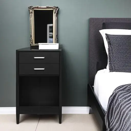 Night Stand Set 2,Black Nightstand with Charging Station & Drawers,Night Stands for Bedrooms Set of 2,Bedside Table with Drawers