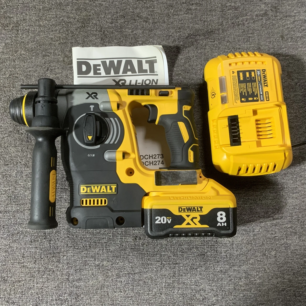 DeWalt DCH273N 18v XR Cordless Brushless SDS Plus Rotary Hammer Drill Includes 8.0AH battery and DCB118 charger