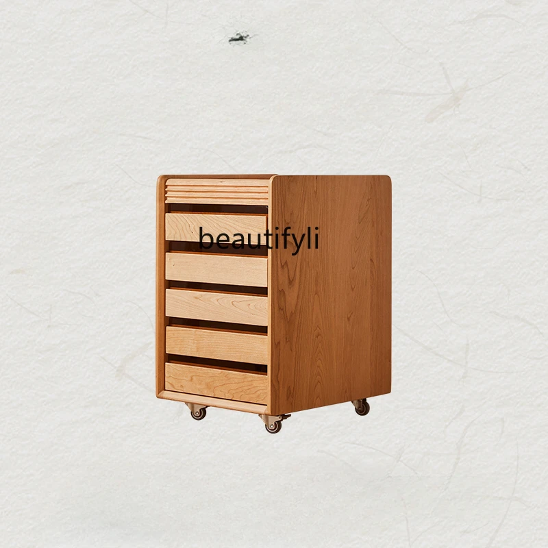 

Portable Chest of Drawer Nordic Retro Data Cabinet Small Office Study File Cabinet