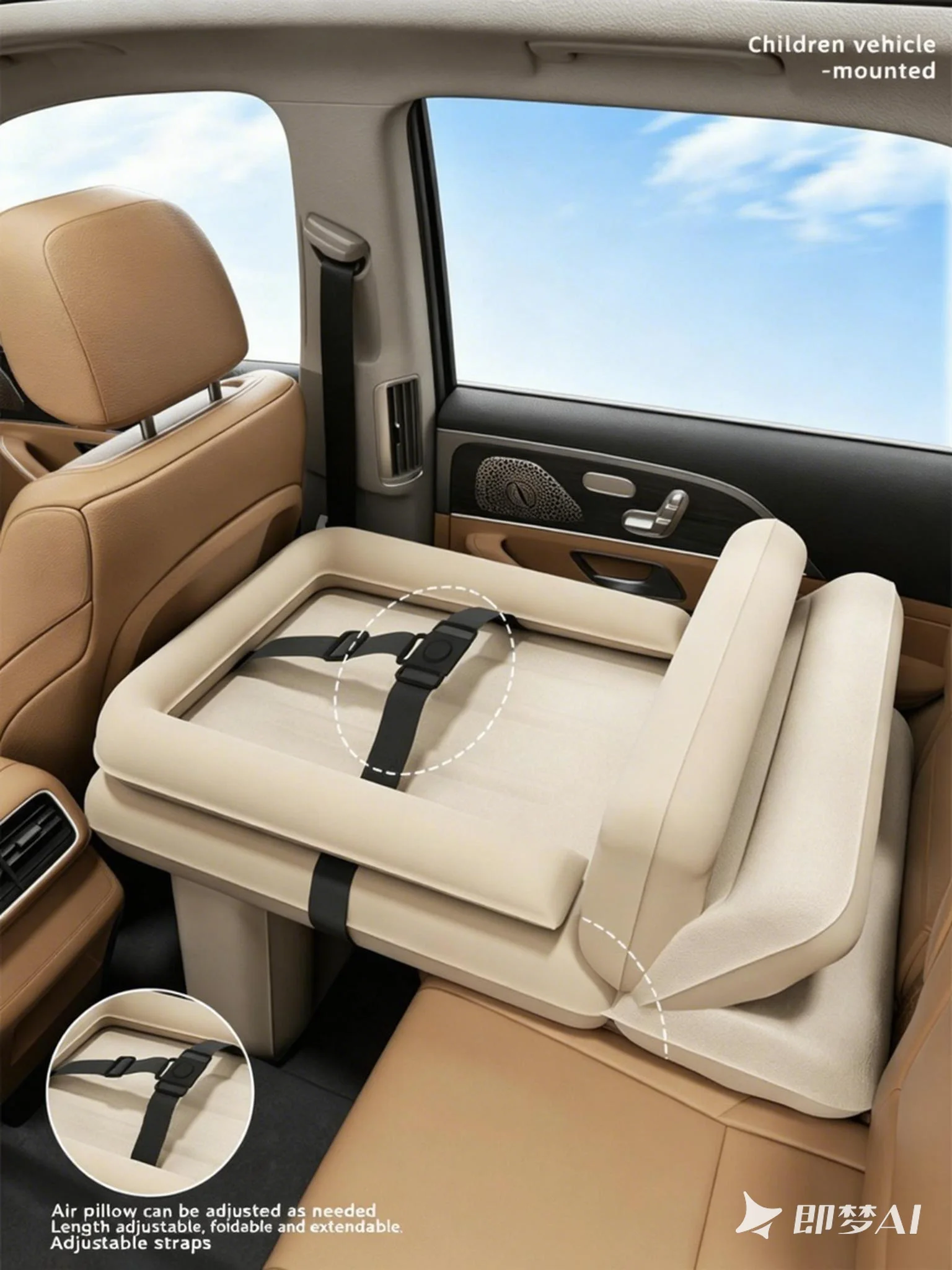Car-Mounted Baby Bed Child Seat Cushion High-Speed Rail & Airplane Sleeping Device for Rear Row - Infant Travel Comfort Pad