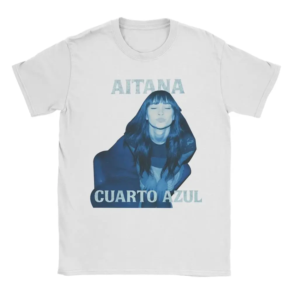 Harajuku Hip Pop Vintage Tops Aitana CUARTO AZUL Tour 2025 pantalón corto casual manga cuello redondo Camiseta estampada ropa de algodón Unisex