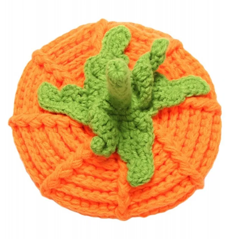 Cross Halloween Pumpkin Hat Halloween Gift Children's Yellow Handmade Hat Knitted Hat