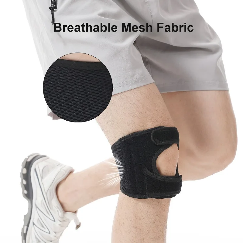 Sports Patella Band Silicone Cushion Shock Absorption Pressure Support Knee Brace for Running Cycling Mountain Climbing Men