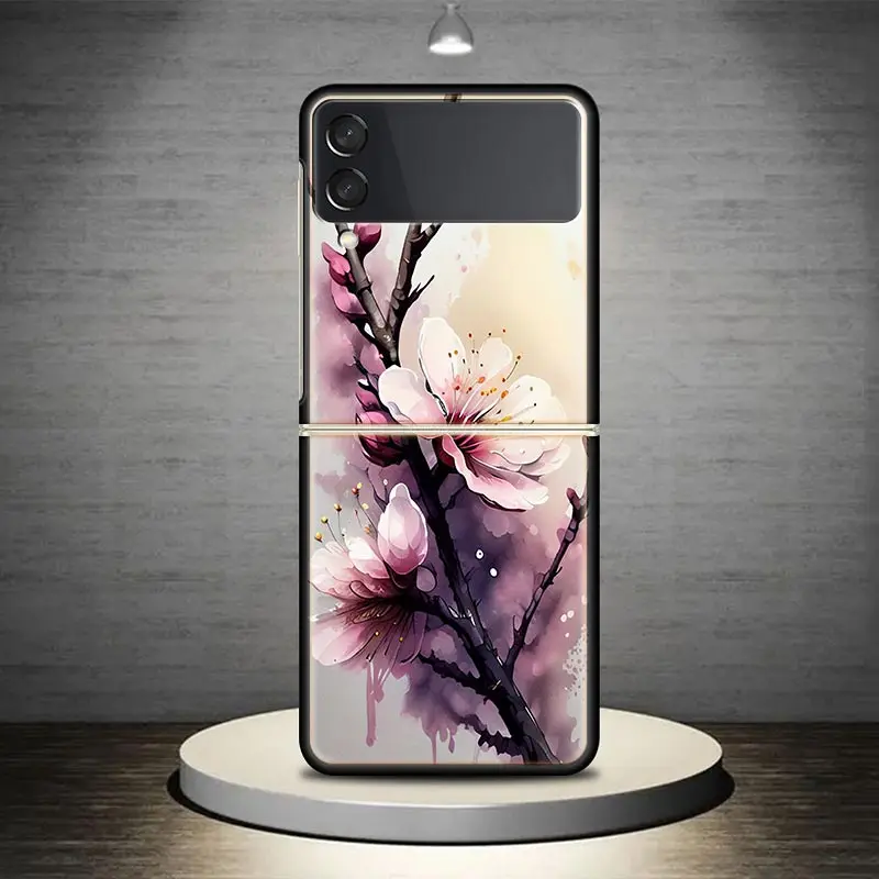 Cherry Blossom Tree Phone Case Cover for Samsung Galaxy Z Flip6 Flip 6 5 4 3 Flip3 Flip4 Flip5 5G Shockproof Hard Shell Cover