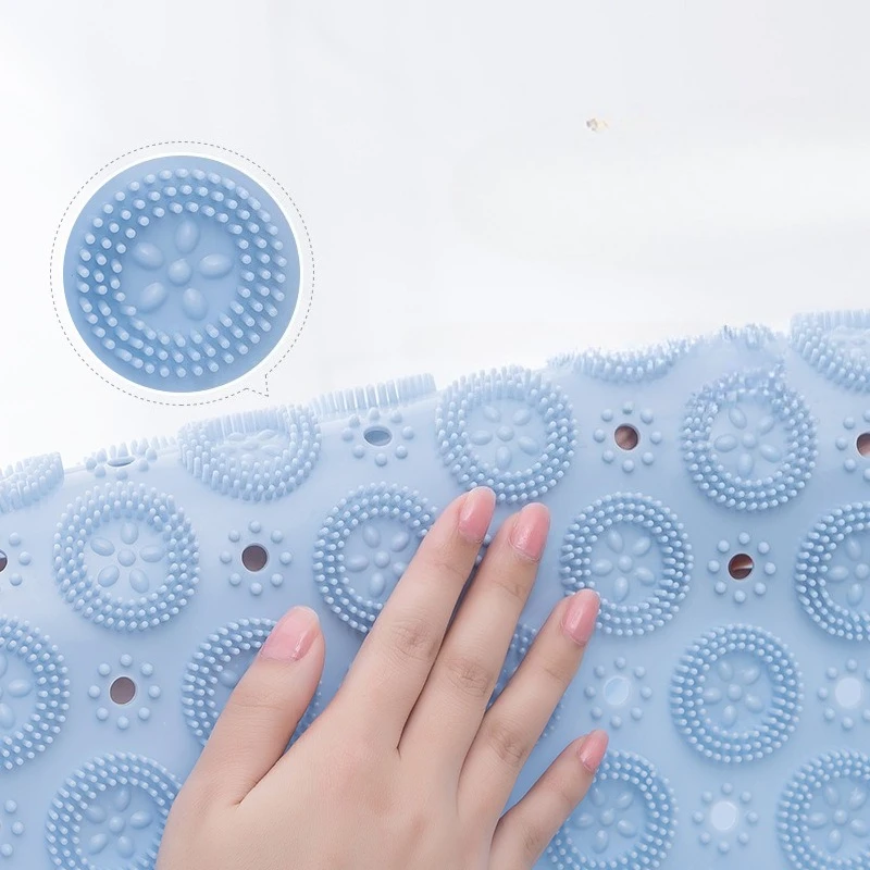 Bathroom Shower Pad,Suction Cup Circular Bathroom Pad,Shower Blanket with Drainage Hole,Foot Massage Pad,Bathtub Soft Shower Pad