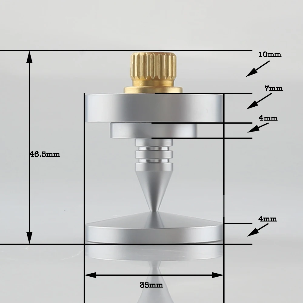 4 Perak F4635 Speaker Lonjakan Isolasi Kaki Kuningan Kerucut Meja Putar Amplifier Hi Fi