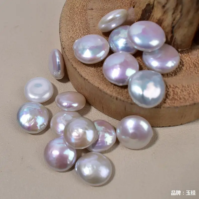 15mm high luster good quality coin shape freshwater pearl beads  for jewelry making