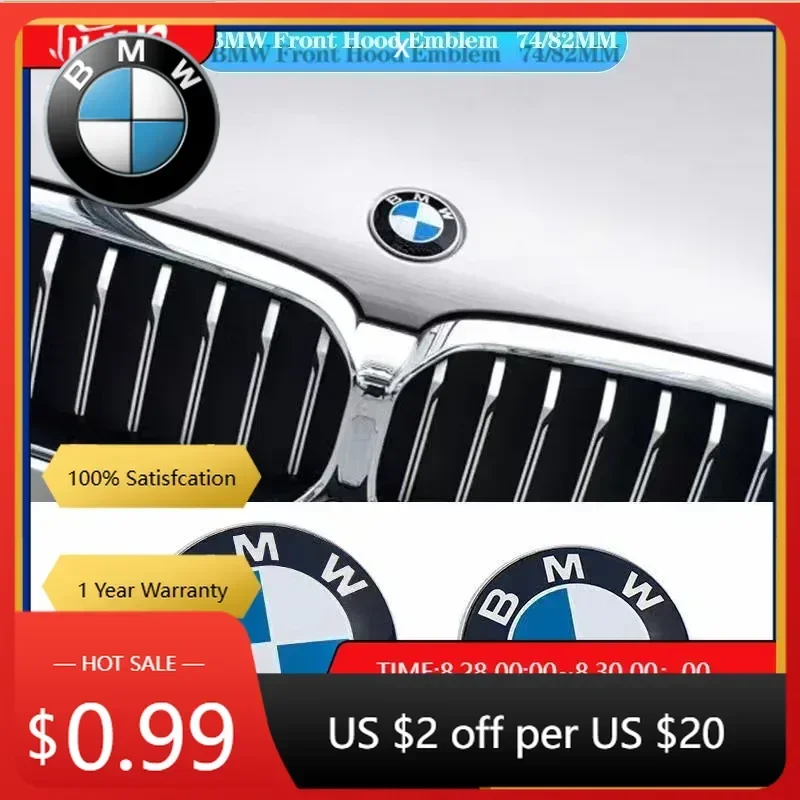 

Наклейка-эмблема для BMW E46 E39 E38, 1 шт., 74/82 мм, для передней и задней части автомобиля, стайлинг, 2025 год, хит продаж