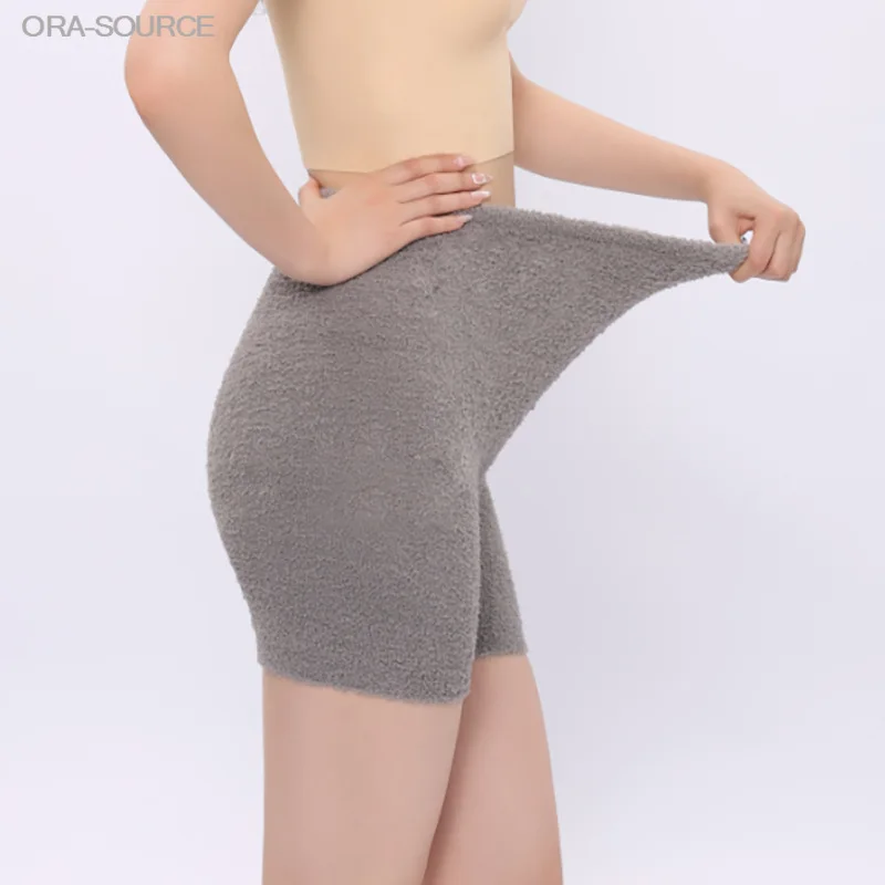 Ultra Plus Size Maternity High Waist Thermal Warm Insulated Soft Lounge Sleep Shorts Solid Color Flat Hem Comfy Cozy Loungewear